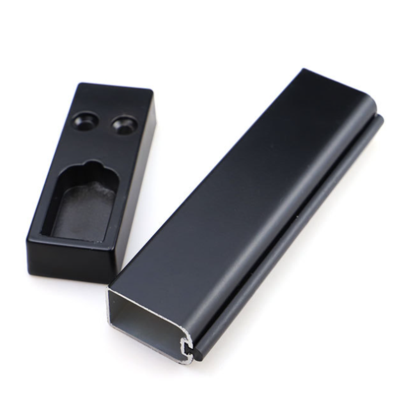 Elsafore silent anti-slip clothes hanging rod in wardrobe, square black aluminum alloy clothes rail