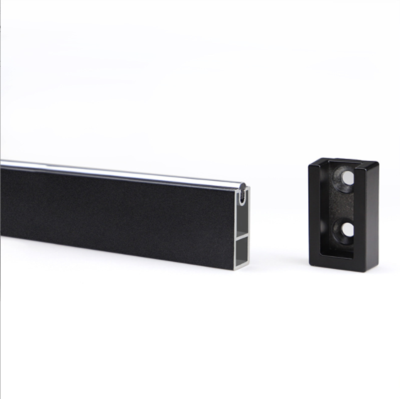 Elsafore thickened wardrobe hanging rod, aluminum alloy square black clothes rail