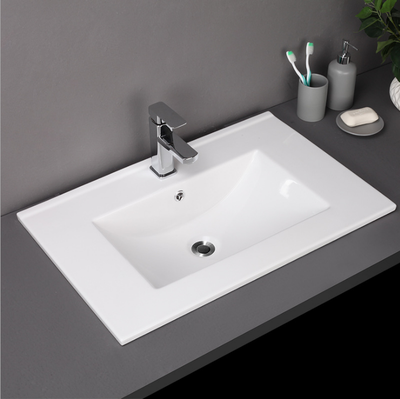 Elsafore furniture Bathroom Porcelain cabinet with simple toilet platform and bottom, embedded one s